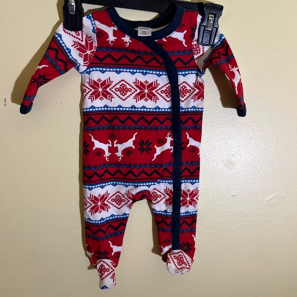 Nordstrom Newborn Red and Blue Festive Footie One Piece